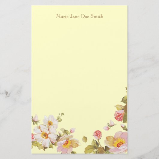 Gepersonaliseerde briefpapier met struikgewas Roze (Voorkant)