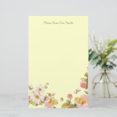 Gepersonaliseerde briefpapier met struikgewas Roze (Staand voorkant)