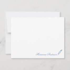 Gepersonaliseerde briefpapier met veren schrijver notitiekaartje