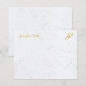 Gepersonaliseerde briefpapier Modern eenvoudig Gol Notitiekaartje (Voorkant / Achterkant)