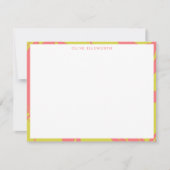 Gepersonaliseerde briefpapier naam Bright Abstract Notitiekaartje (Voorkant)
