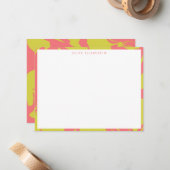 Gepersonaliseerde briefpapier naam Bright Abstract Notitiekaartje (Voorkant / Achterkant in situ)