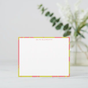 Gepersonaliseerde briefpapier naam Bright Abstract Notitiekaartje