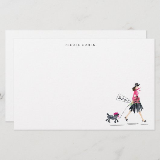 Gepersonaliseerde briefpapier voor vrouw (Voorkant / Achterkant)