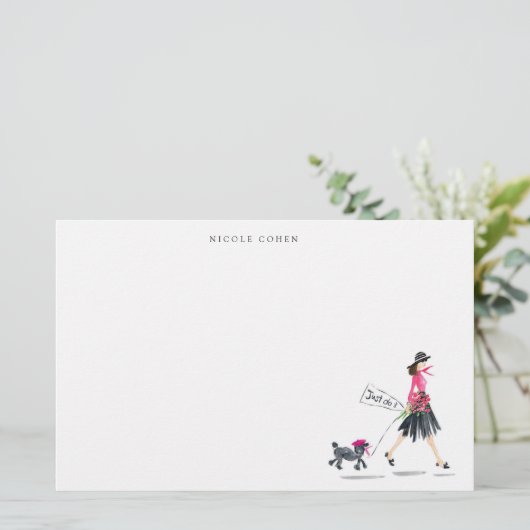 Gepersonaliseerde briefpapier voor vrouw (Staand voorkant)