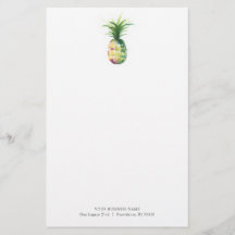 Gepersonaliseerde briefpapier Waterverf ananas