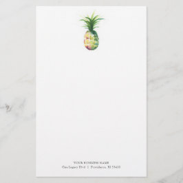 Gepersonaliseerde briefpapier Waterverf ananas
