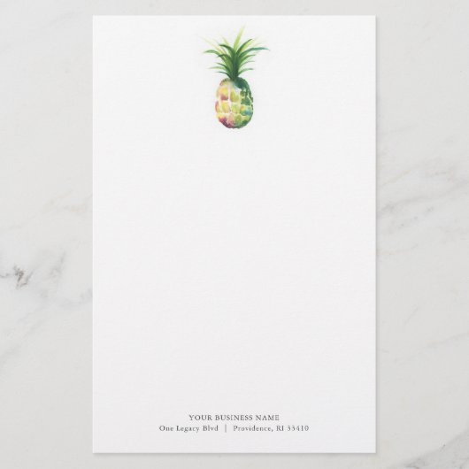 Gepersonaliseerde briefpapier Waterverf ananas (Voorkant)