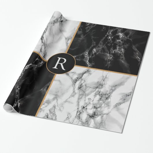 Gepersonaliseerde briefverpakking papier marmeren  (Uitgerold)