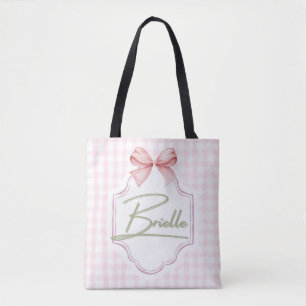 Gepersonaliseerde Brielle Baby Girl Nursery Bow & Tote Bag