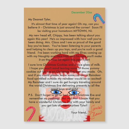 Gepersonaliseerde brieven van de Kerstman (Voorkant)