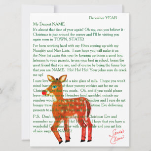 Gepersonaliseerde brieven van Santa Reindeer Feestdagenkaart