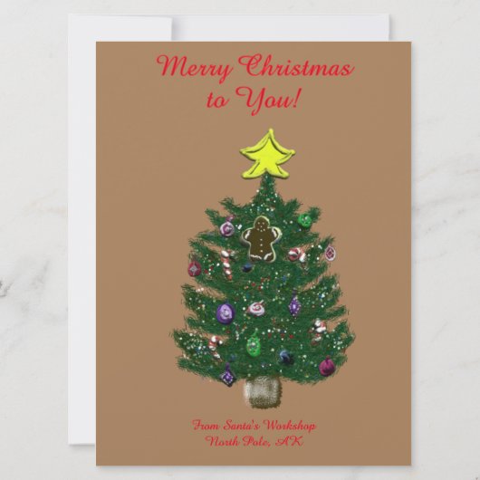 Gepersonaliseerde brieven van Santa Reindeer Feestdagenkaart (Achterkant)