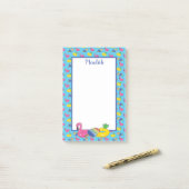 Gepersonaliseerde Bright Blue Pool Floats patterat Post-it® Notes (Op bureau)