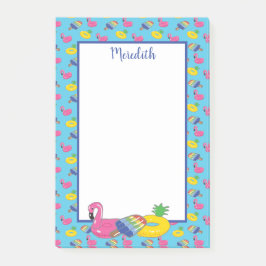 Gepersonaliseerde Bright Blue Pool Floats patterat Post-it® Notes