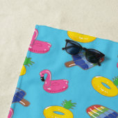 Gepersonaliseerde Bright Blue Pool Floats patterat Strandlaken (In situ)