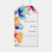 Gepersonaliseerde Bright Floral Waterverf bruiloft Cadeaulabel (Voorkant)