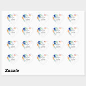 Gepersonaliseerde Bright Floral Waterverf bruiloft Hart Sticker (Vel)
