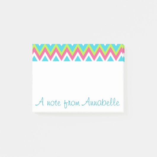 Gepersonaliseerde Bright Rainbow Post Het merkt op Post-it® Notes (Voorkant)