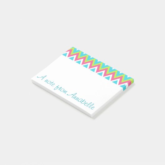 Gepersonaliseerde Bright Rainbow Post Het merkt op Post-it® Notes (Schuin)