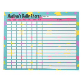 Gepersonaliseerde Bright Stars dagelijkse klusjes  Notitieblok