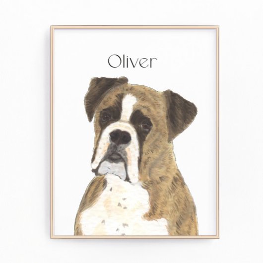 Gepersonaliseerde Brindle Boxer Hond Foto Afdruk