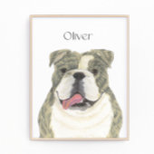 Gepersonaliseerde Brindle Engelse Bulldog Art Foto Afdruk