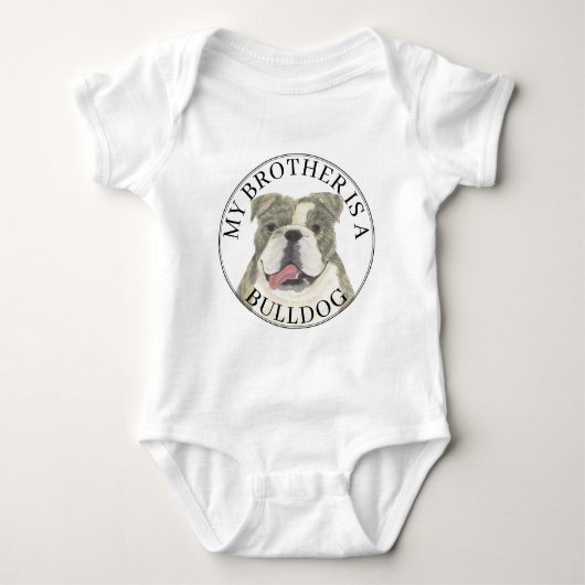 Gepersonaliseerde Brindle & White Engelse Bulldog Romper (Voorkant)