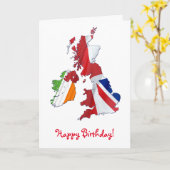 GEPERSONALISEERDE BRITISH ISLES BIRTHDAY KAART (Gele Bloem)