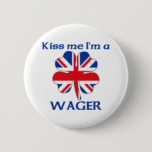 Gepersonaliseerde British Kiss Me Ik ben Wager Ronde Button 5,7 Cm