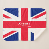 Gepersonaliseerde Brits Union Jack vlag Sherpa Deken (Voorkant (horizontaal))