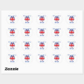 Gepersonaliseerde Britse Kiss Me Ik Ben Fitch Ronde Sticker (Vel)