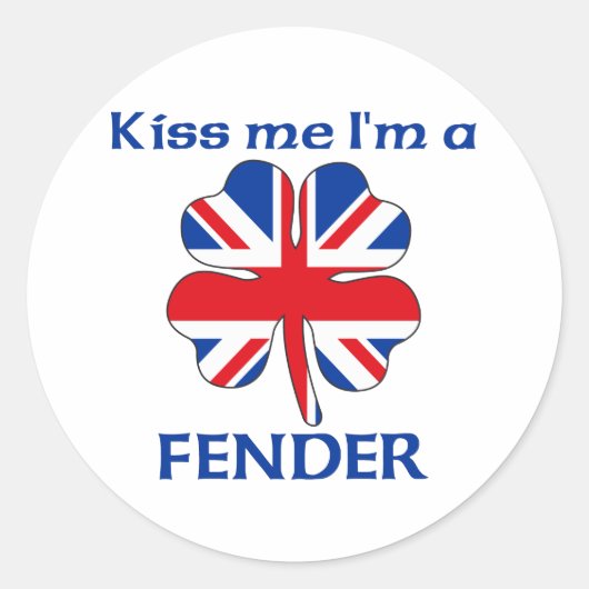 Gepersonaliseerde Britse kus Ik ben Afzender Ronde Sticker (Voorkant)