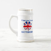 Gepersonaliseerde Britse kus Ik ben Battersby Bierpul (Links)