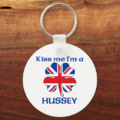 Gepersonaliseerde Britse kus Ik ben Hussey Sleutelhanger (Voorkant)