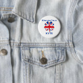 Gepersonaliseerde Britse kus Ik ben Kyte Ronde Button 5,7 Cm (In situ)