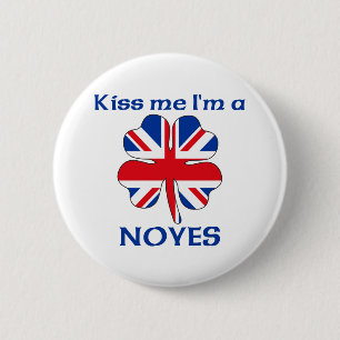 Gepersonaliseerde Britse kus Ik ben Noyes Ronde Button 5,7 Cm
