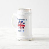 Gepersonaliseerde Britse kus Ik ben Wale Bierpul (Voorkant links)
