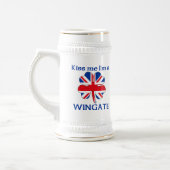 Gepersonaliseerde Britse kus Ik ben Wingate Bierpul (Links)