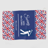 Gepersonaliseerde Britse UNIE JACK Swing Unto the  Golfhanddoek (Horizontaal)