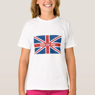 Gepersonaliseerde Britse Union Jack vlag T-shirt