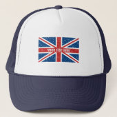 Gepersonaliseerde Britse Union Jack vlag T-shirt Trucker Pet (Voorkant)