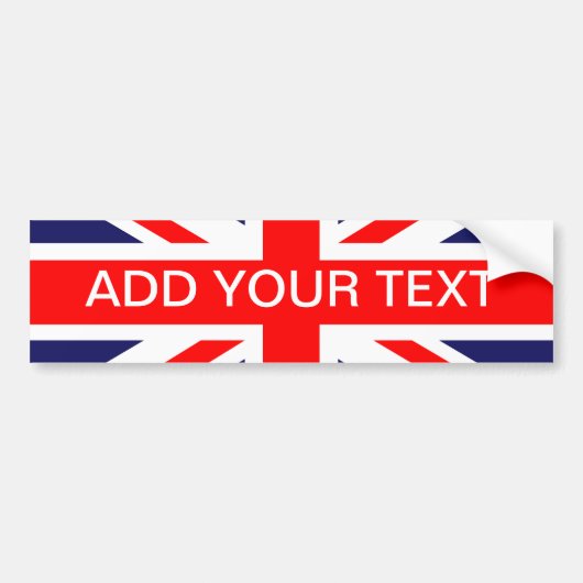 Gepersonaliseerde Britse vlag Bumpersticker (Voorkant)