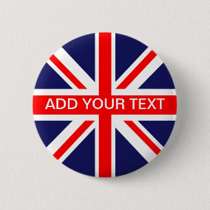 Gepersonaliseerde Britse vlag Ronde Button 5,7 Cm