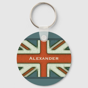 Gepersonaliseerde Britse vlag Sleutelhanger