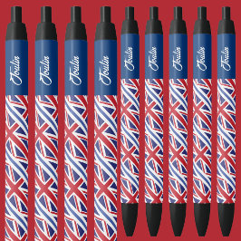 Gepersonaliseerde Britse vlag Zwarte Inkt Pen