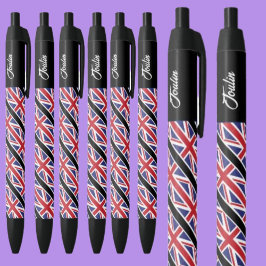 Gepersonaliseerde Britse vlag Zwarte Inkt Pen