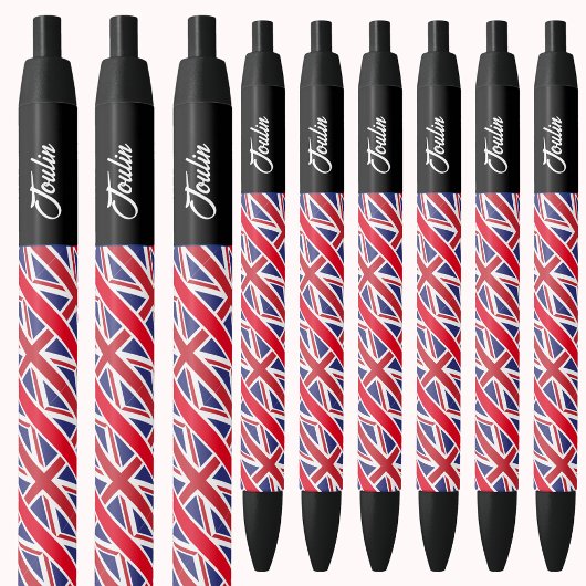 Gepersonaliseerde Britse vlag Zwarte Inkt Pen