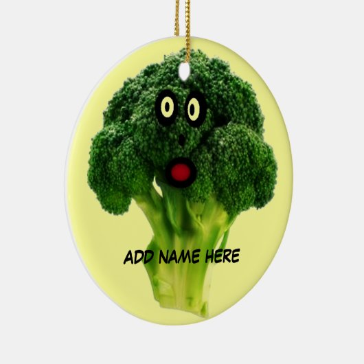 Gepersonaliseerde Broccoli Cartoon Keramisch Ornament (Rechts)