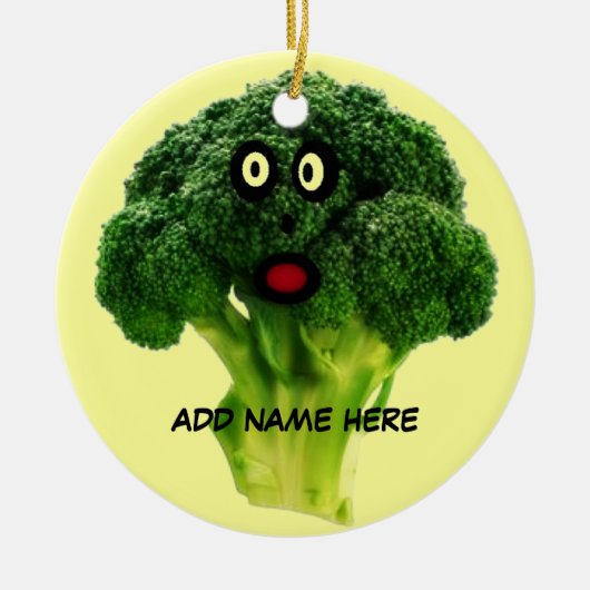 Gepersonaliseerde Broccoli Cartoon Keramisch Ornament (Voorkant)